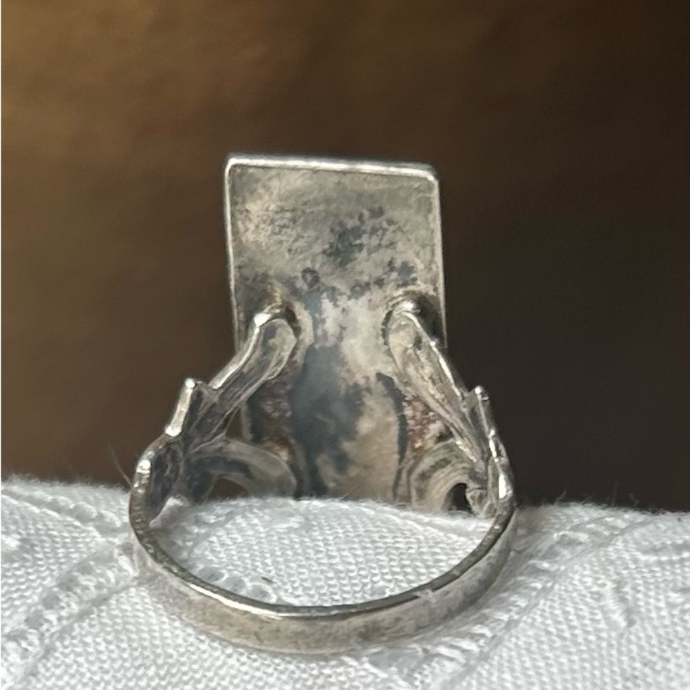 Antique Sterling Blister Pearl Ring - Picture 8 of 11